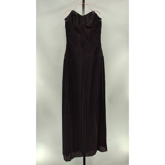 Lulus Narasha Pleated Strapless Maxi Dress Black Basic Sleeveless L - Picture 3 of 3